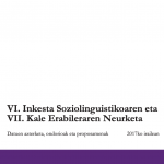 VI. Inkesta Soziolinguistikoaren eta VII. Kale Erabileraren Neurketa. Datuen azterketa, ondorioak eta proposamenak (2017)