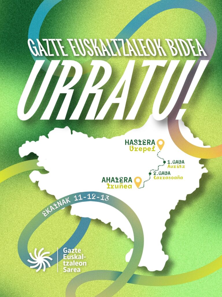 Gazte Euskaltzaleen Sareak hiru eguneko martxa egingo du ekainean