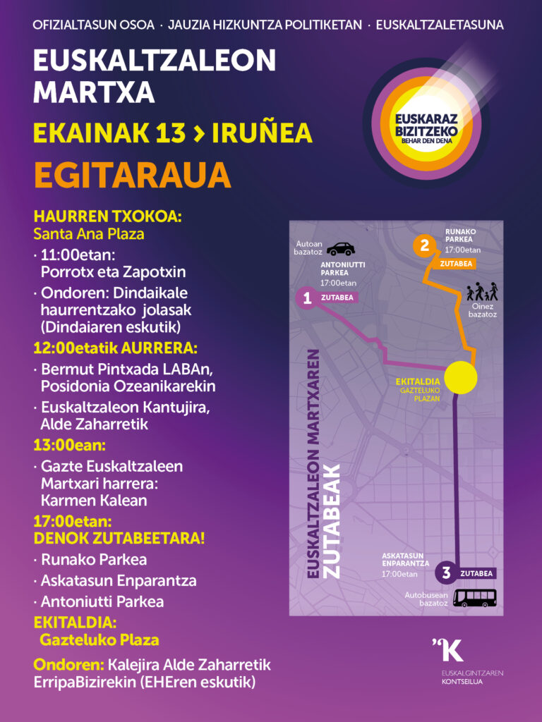 EUSKALTZALEON MARTXA · EGITARAUA · EKAINAK 13
